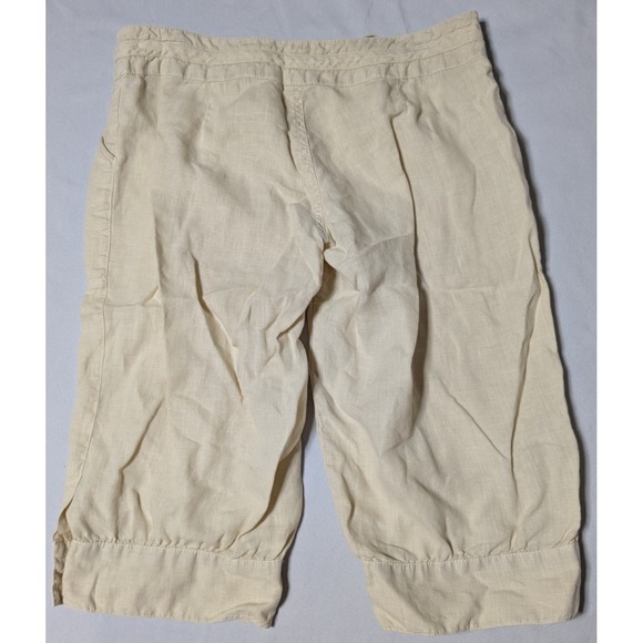 GUESS JEANS Linen Bermuda Shorts Natural Beige - Women Small - Picture 15 of 16